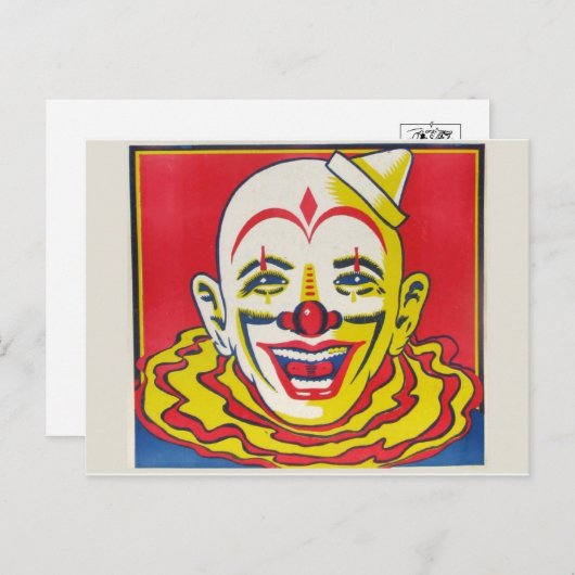 Circus Clown Briefkaart (Voorkant / Achterkant)