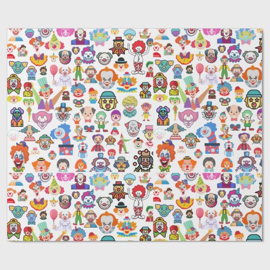 Circus Clown Cadeaupapier Feest Inpakpapier (Vlak)