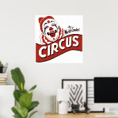 Circus clown clipart, leuke illustratie poster (Thuiskantoor)