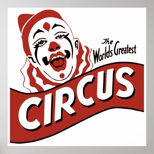 Circus clown clipart, leuke illustratie poster (Voorkant)