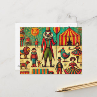  Circus Clown Collage Briefkaart