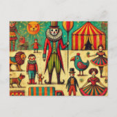 Circus Clown Collage Briefkaart (Voorkant)