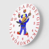 Circus Clown Cute Fun Alphabet Kind Grote Klok (Hoek)