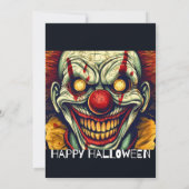 Circus Clown Gelukkig Halloween Feestuitnodigingen Kaart (Achterkant)