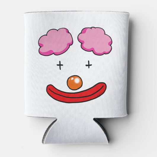 circus clown gezicht cartoon blikjeskoeler (Voorkant)