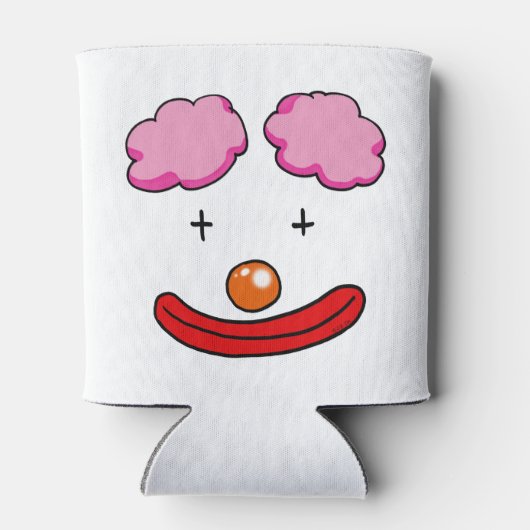 circus clown gezicht cartoon blikjeskoeler (Achterkant)