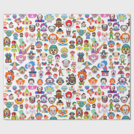Circus Clown Gift Wrap Party Wrapping Paper Cadeaupapier