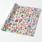 Circus Clown Gift Wrap Party Wrapping Paper Cadeaupapier (Uitgerold)
