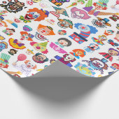 Circus Clown Gift Wrap Party Wrapping Paper Cadeaupapier (Hoek)
