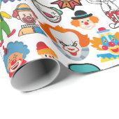 Circus Clown Gift Wrap Party Wrapping Paper Cadeaupapier (Rol Hoek)