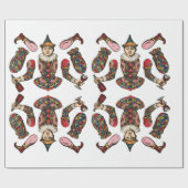 circus clown Jester jongen papier pop kunst (Vlak)