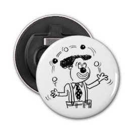 Circus Clown jongleren illustratie Button Flesopener