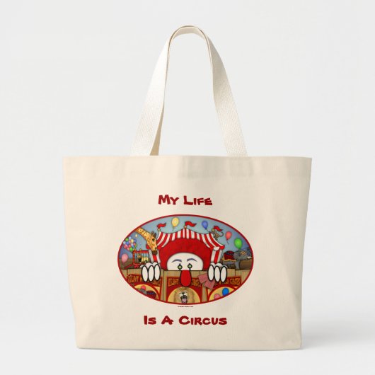 Circus Clown Kilroy Bag Grote Tote Bag (Voorkant)