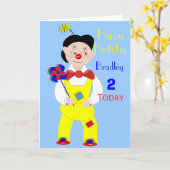 Circus Clown Kinderen Fun Cute Birthday Card Kaart (Gele Bloem)