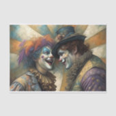 Circus Clown Koppel Decoupage Tissuepapier (Voorkant)