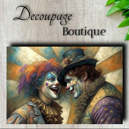 Circus Clown Koppel Decoupage Tissuepapier