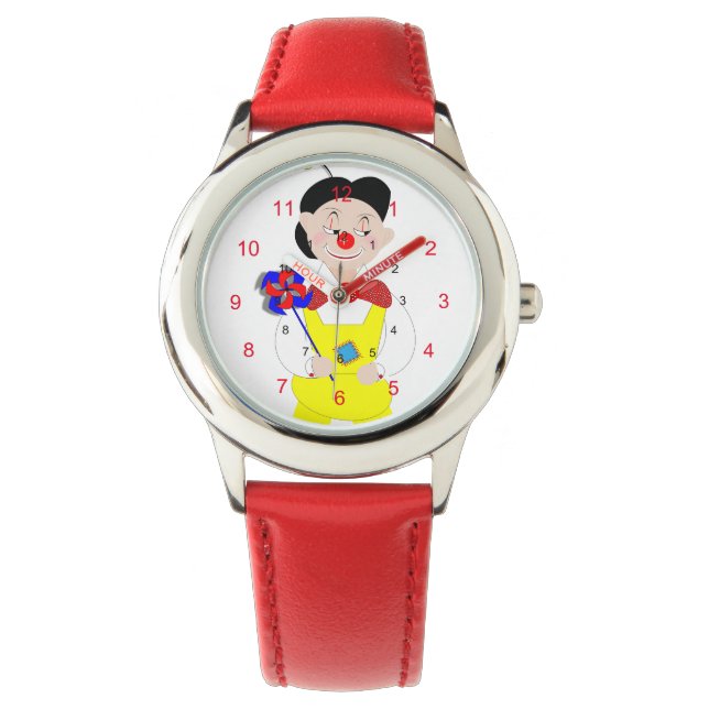 Circus Clown Leuk Kleurrijk Polshorloge Horloge (Voorkant)