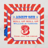 Circus clown leuke beurs 3e verjaardag uitnodiging (Voorkant / Achterkant)