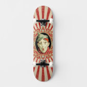  Circus clown met verdringerige rode Starburst Persoonlijk Skateboard (Voorkant)