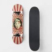  Circus clown met verdringerige rode Starburst Persoonlijk Skateboard (Voorkant)