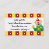 Circus Clown met Visitekaartje van sterren (Achterkant)