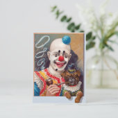  Circus clown met zijn Circus Pug Dog Briefkaart (Staand voorkant)