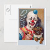  Circus clown met zijn Circus Pug Dog Briefkaart (Voorkant / Achterkant)