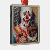  Circus clown met zijn Circus Pug Dog Metalen Ornament (Rechts)
