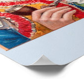 Circus clown met zijn Circus Pug Dog Poste Poster (Hoek)