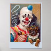 Circus clown met zijn Circus Pug Dog Poste Poster (Voorkant)