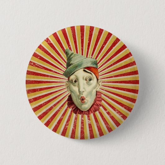 Circus Clown neerslaan Ronde Button 5,7 Cm (Voorkant)