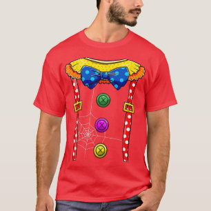 Circus Clown Outfit Easy Halloween Costume Scary T-shirt