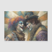 Circus Clown Paar Decoupage Tissuepapier (Voorkant)
