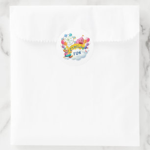 Circus Clown Party Ronde Sticker