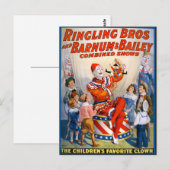  Circus Clown Show Briefkaart (Voorkant / Achterkant)