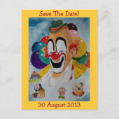 Circus Clown - sla het Briefkaart Datum op (Voorkant)
