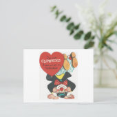  Circus Clown Valentijn Feestdagenkaart (Staand voorkant)