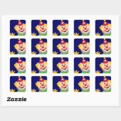 Circus Clown Vierkante Sticker (Vel)