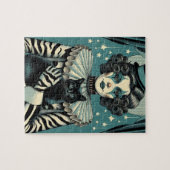 Circus Clown Vrouw en een zwarte kat Legpuzzel (Horizontaal)