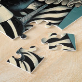 Circus Clown Vrouw en een zwarte kat Legpuzzel (Zijkant)