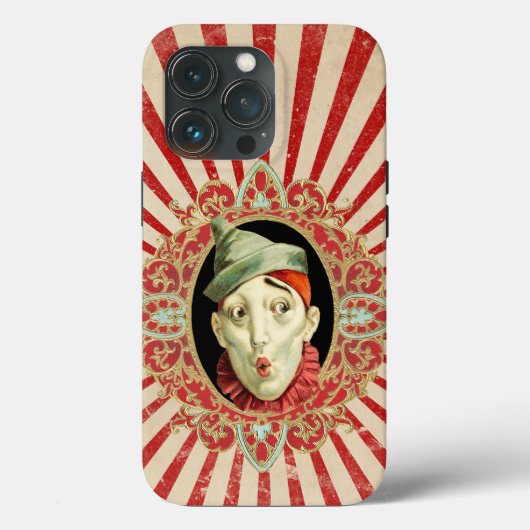  Circus clown with Red Distress Stripes Case-Mate iPhone Case (Achterkant)