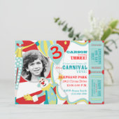 Circus Clowns Birthday Invitation A7-AQRD Kaart (Staand voorkant)