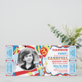Circus Clowns Birthday Invitation Kaart (Staand voorkant)