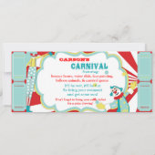 Circus Clowns Birthday Invitation T-AQRD Kaart (Achterkant)