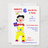 Circus Clowns Fun Kids Birthday Party Editable Kaart (Voorkant)