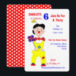 Circus Clowns Fun Kids Birthday Party Editable Kaart<br><div class="desc">Zo'n schattig circus met de naam kinder feestdag voor kleine jongens of meisjes met een kleurrijke clown die een grote rode neus en een bloem op zijn pet draagt,  past zich zonder extra kosten aan met de naam van je kind,  leeftijd en feestdag.</div>