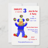 Circus Clowns Fun Kids Verjaardagsfeest Bewerkbaar Kaart (Voorkant)