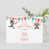 Circus clowns kleurrijke carnaval met kinder pro kaart (Staand voorkant)