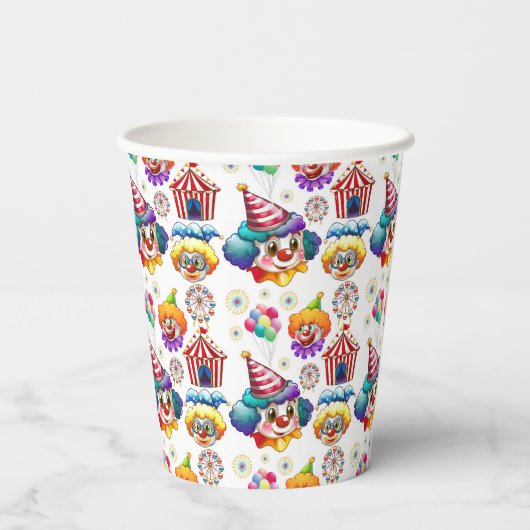 Circus Clowns Papieren Bekers (Achterkant)