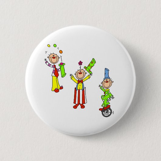 Circus Clowns Ronde Button 5,7 Cm (Voorkant)